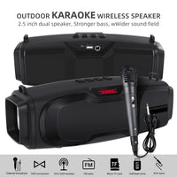 Neuer Rixing NR-6012M Bluetooth 5.0 tragbarer kabelloser Outdoor-Karaoke-Bluetooth-Lautsprecher mit Mikrofon und Schultergurt, NR-6012M(Black), NR-6012M(Red), NR-6012M(Blue), NR-6012M(Green)