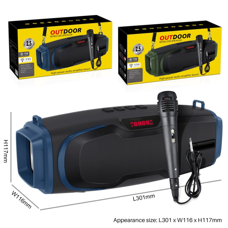 Neuer Rixing NR-6012M Bluetooth 5.0 tragbarer kabelloser Outdoor-Karaoke-Bluetooth-Lautsprecher mit Mikrofon und Schultergurt, NR-6012M(Black), NR-6012M(Red), NR-6012M(Blue), NR-6012M(Green)