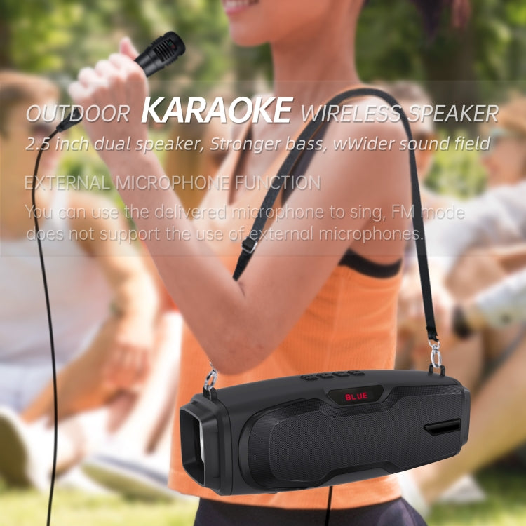 Neuer Rixing NR-6012M Bluetooth 5.0 tragbarer kabelloser Outdoor-Karaoke-Bluetooth-Lautsprecher mit Mikrofon und Schultergurt, NR-6012M(Black), NR-6012M(Red), NR-6012M(Blue), NR-6012M(Green)