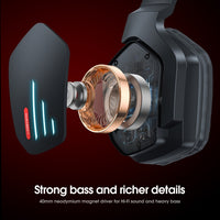 ONIKUMA B60 Bluetooth 5.0 Einstellbares, starkes Bass-Gaming-Wireless-Bluetooth-Headset mit Mikrofon