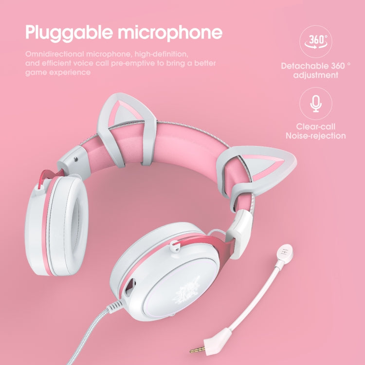 ONIKUMA X10 Auto-Ohr-LED-Licht, verstellbares Gaming-Headset mit Mikrofon