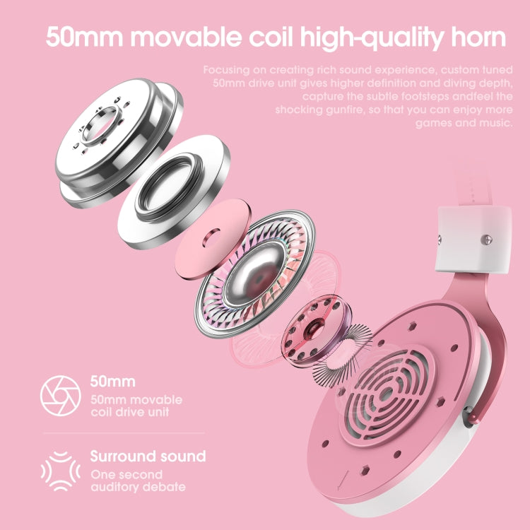 ONIKUMA X10 Auto-Ohr-LED-Licht, verstellbares Gaming-Headset mit Mikrofon