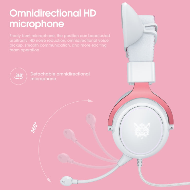 ONIKUMA X10 Auto-Ohr-LED-Licht, verstellbares Gaming-Headset mit Mikrofon