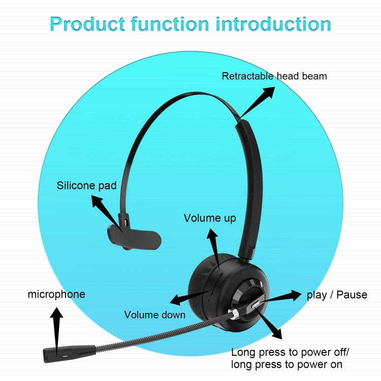 Anivia A8 Bluetooth-Telefon-Headset mit Mikrofon mit Geräuschunterdrückung