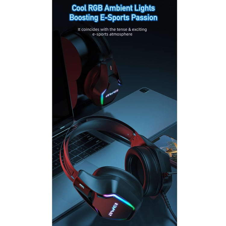 awei GM-1 USB + 3,5 mm Umgebungslicht-Gaming-Headset mit Mikrofon, GM-1