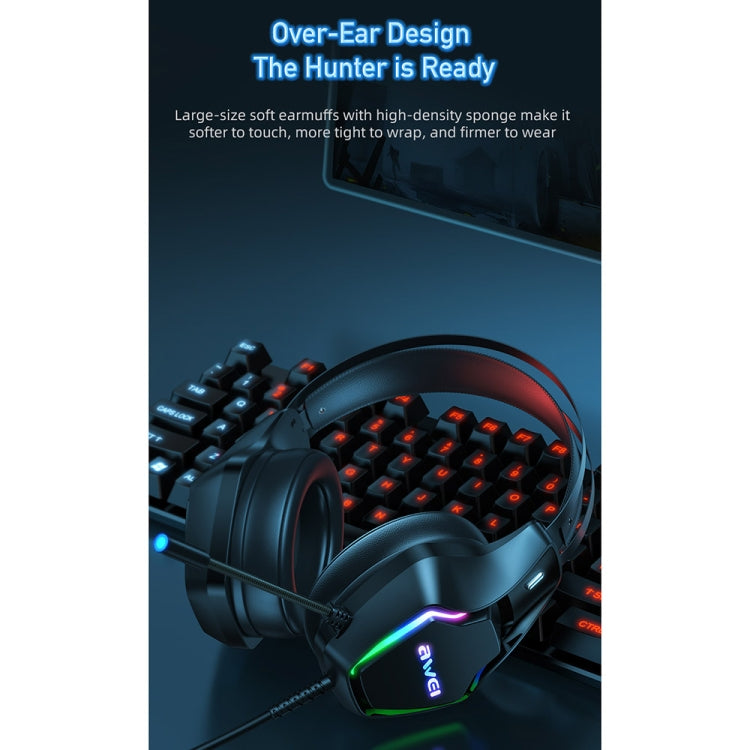 awei GM-1 USB + 3,5 mm Umgebungslicht-Gaming-Headset mit Mikrofon, GM-1