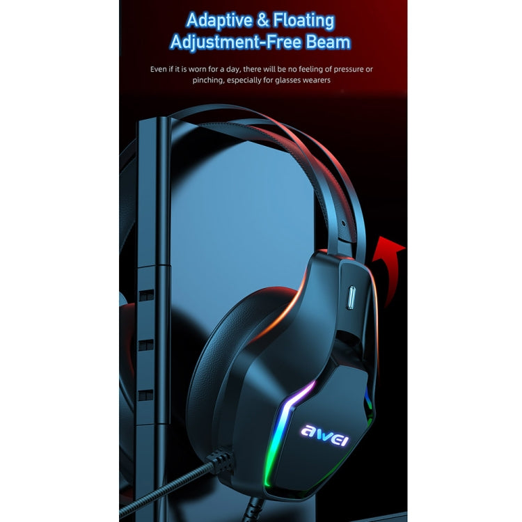 awei GM-1 USB + 3,5 mm Umgebungslicht-Gaming-Headset mit Mikrofon, GM-1