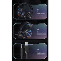 awei GM-2 USB + 3,5 mm Umgebungslicht-Gaming-Headset mit Mikrofon, GM-2