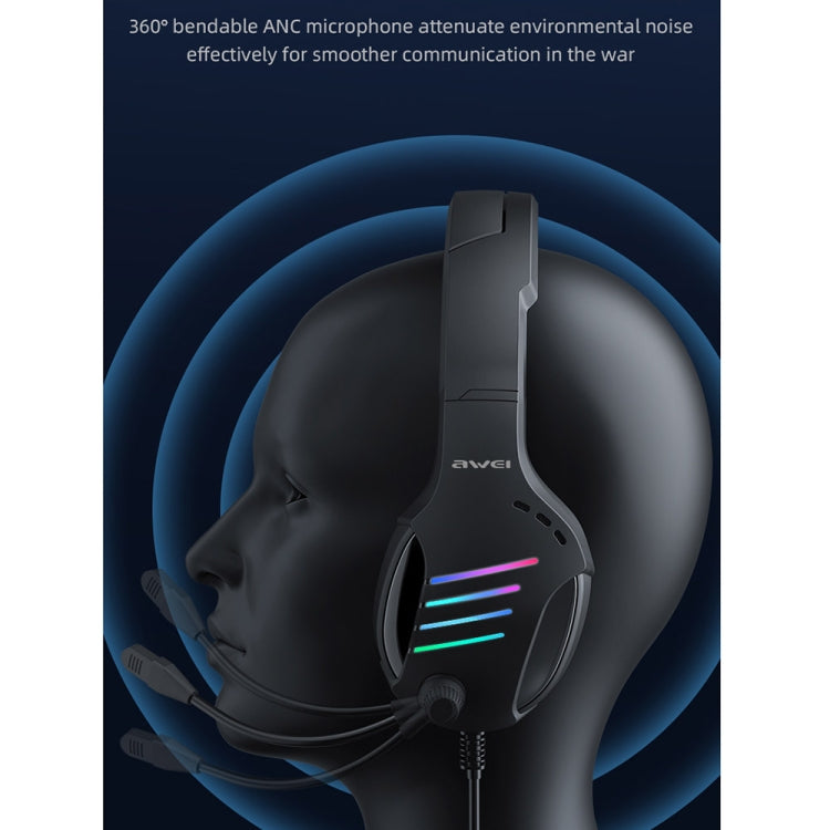 awei GM-5 USB + 3,5 mm Umgebungslicht-Gaming-Headset mit Mikrofon, GM-5