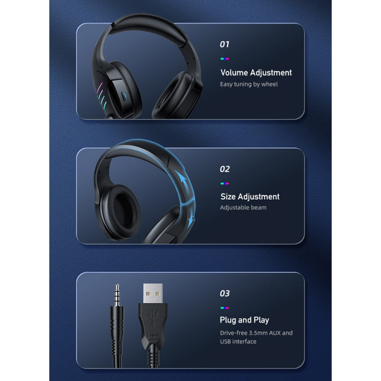 awei GM-5 USB + 3,5 mm Umgebungslicht-Gaming-Headset mit Mikrofon, GM-5