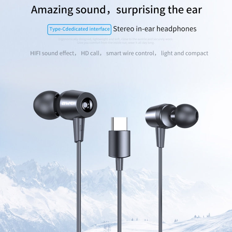 awei TC-1 Typ-C / USB-C Stereo-Surround-In-Ear-Kopfhörer mit Kabel, TC-1