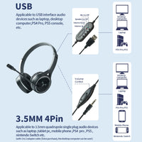 SOYTO SY-G30C Langes Mikrofon, kabelgebunden, Geräuschunterdrückung, ergonomisches Gaming-Headset, 3.5mm, USB