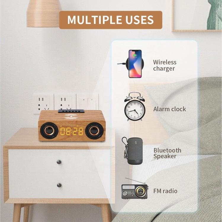 K1 Multifunktionaler Desktop-Bluetooth-Lautsprecher aus Holz, kabelloser Lautsprecher