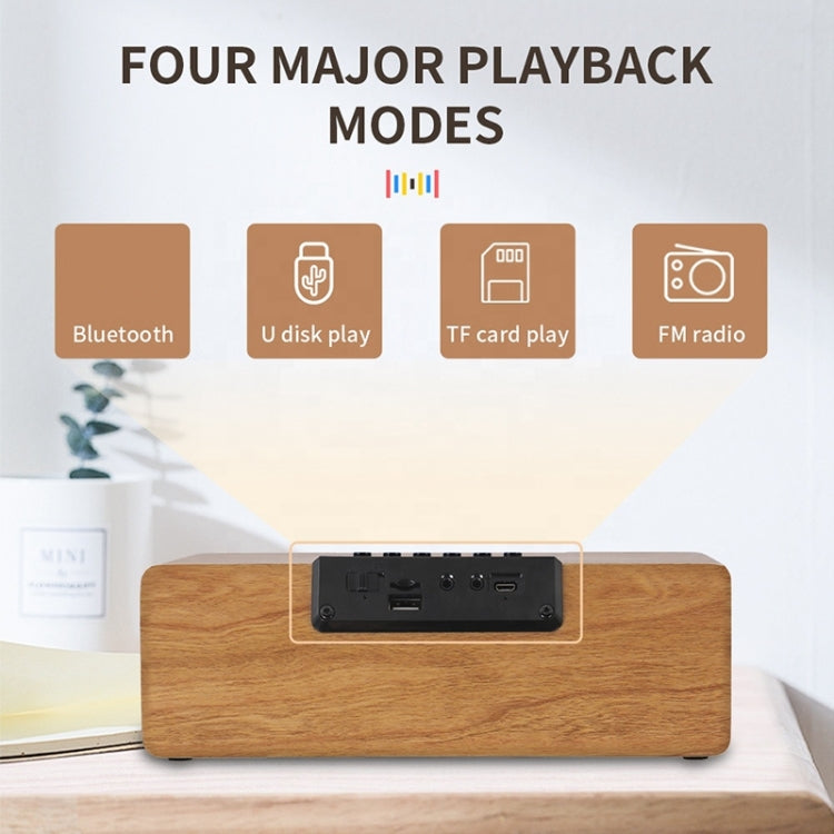 K1 Multifunktionaler Desktop-Bluetooth-Lautsprecher aus Holz, kabelloser Lautsprecher