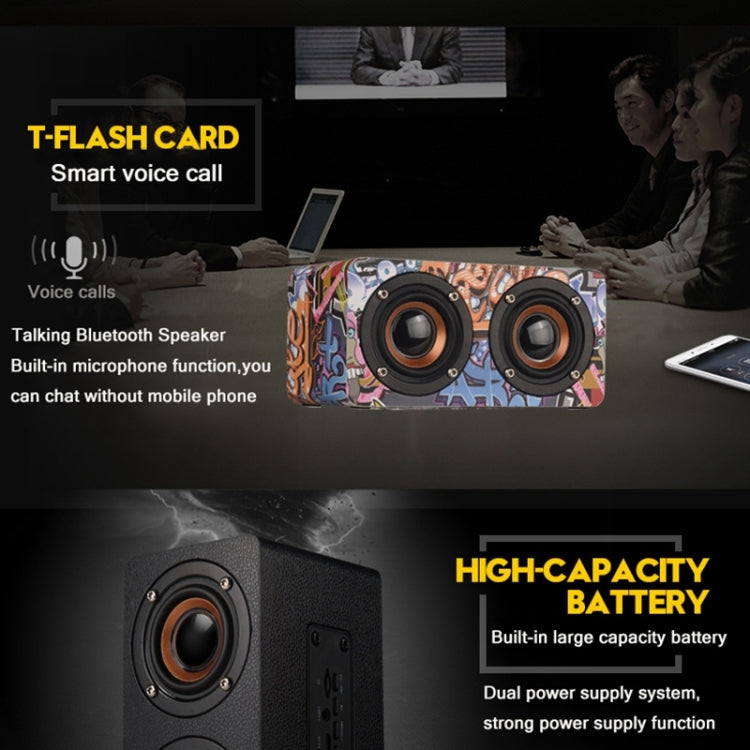 M5 Multifunktionaler Desktop-Bluetooth-Lautsprecher aus Holz, kabelloser Lautsprecher