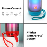 T&G TG643 Tragbarer, wasserdichter Subwoofer mit LED-Licht und kabelloser Bluetooth-Lautsprecher