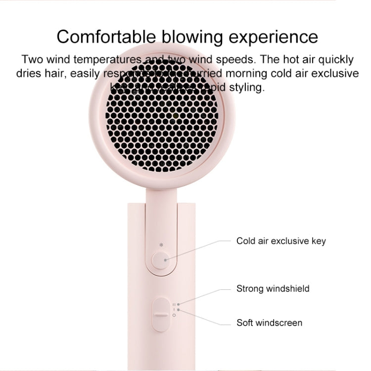 Original Xiaomi Mijia H100 Negativ-Ionen-tragbarer elektrischer Haartrockner, US-Stecker, H100 (White), H100 (Pink)