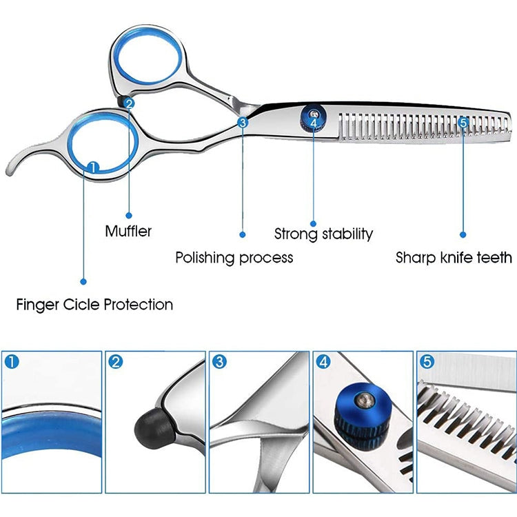 Professionelles Haarschneide-Ausdünnungsschere-Friseur-Flachschere-Scheren-Set, 2 PCS, 7 PCS, 12 PCS