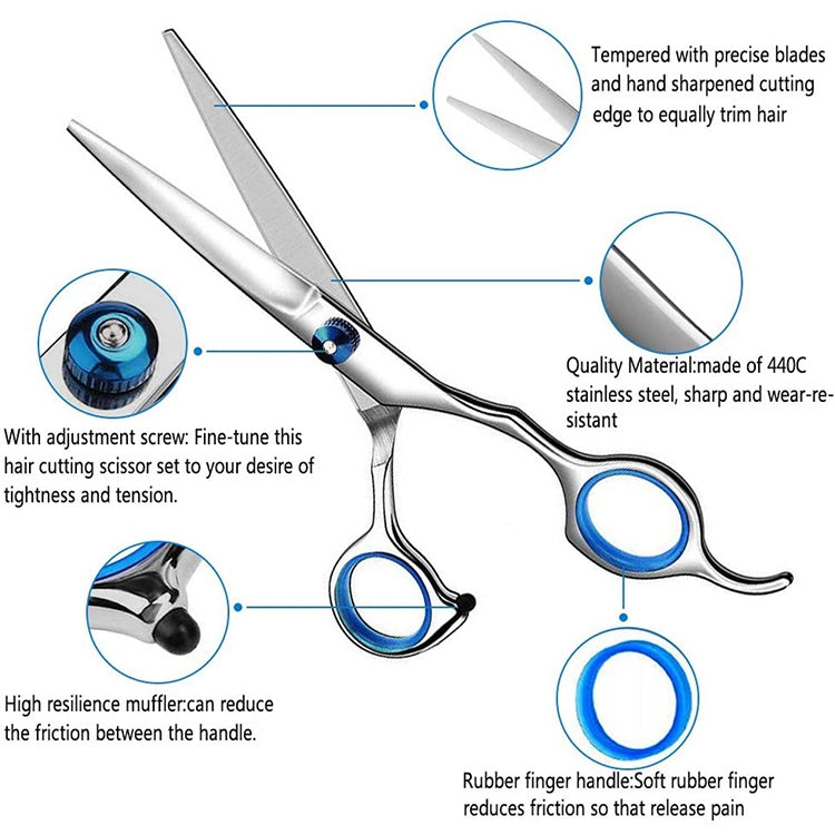 Professionelles Haarschneide-Ausdünnungsschere-Friseur-Flachschere-Scheren-Set, 2 PCS, 7 PCS, 12 PCS