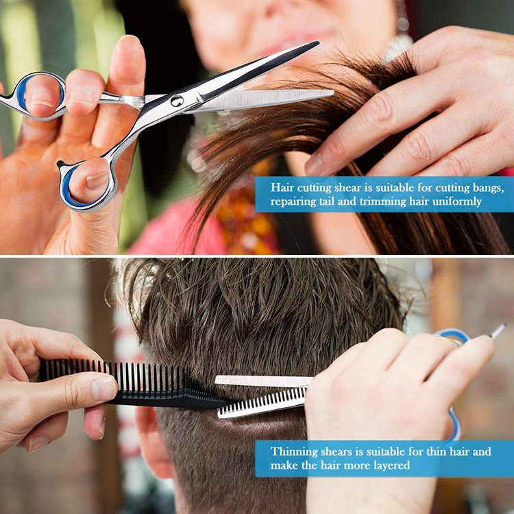 Professionelles Haarschneide-Ausdünnungsschere-Friseur-Flachschere-Scheren-Set, 2 PCS, 7 PCS, 12 PCS