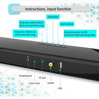 BS-28E Bluetooth-Lautsprecher mit buntem RGB-Atmosphärenlicht, BS-28E
