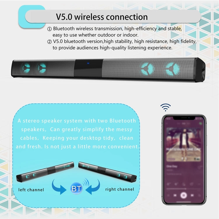 BS-28E Bluetooth-Lautsprecher mit buntem RGB-Atmosphärenlicht, BS-28E