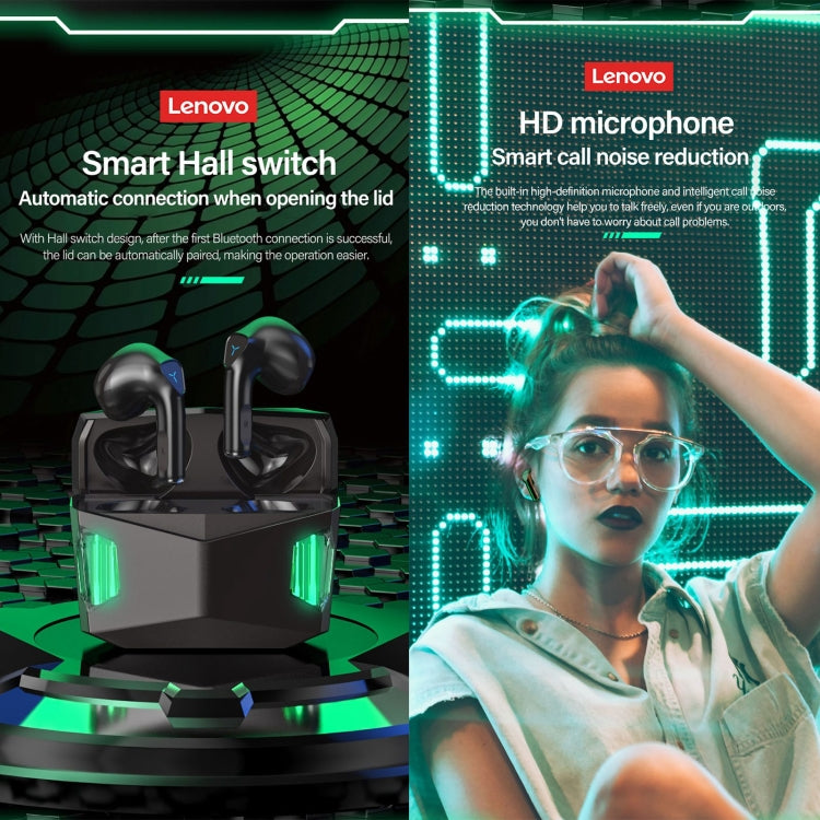 Lenovo GM5 TWS Bluetooth Wireless Sports Wasserdichter Gaming-Kopfhörer mit Rauschunterdrückung und Mikrofon, GM5