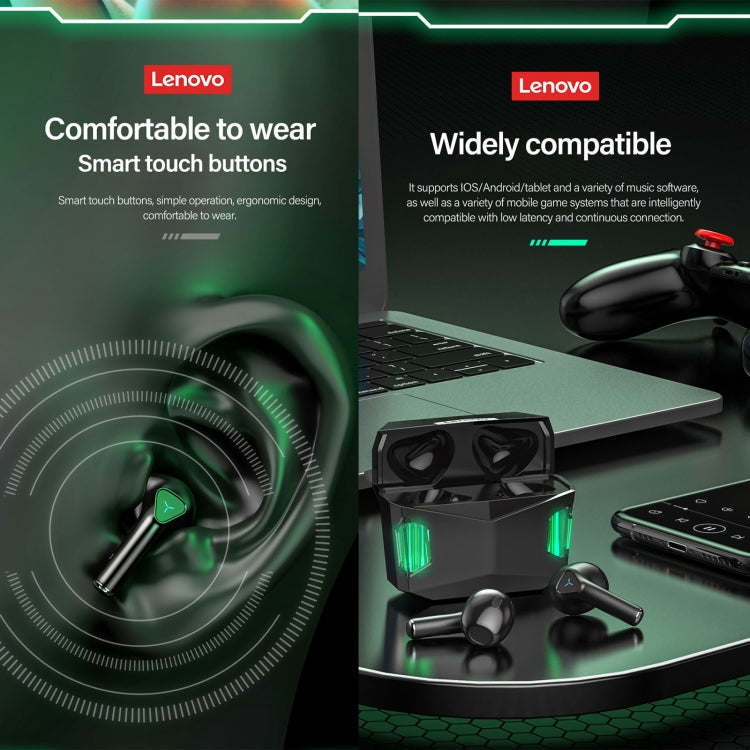 Lenovo GM5 TWS Bluetooth Wireless Sports Wasserdichter Gaming-Kopfhörer mit Rauschunterdrückung und Mikrofon, GM5