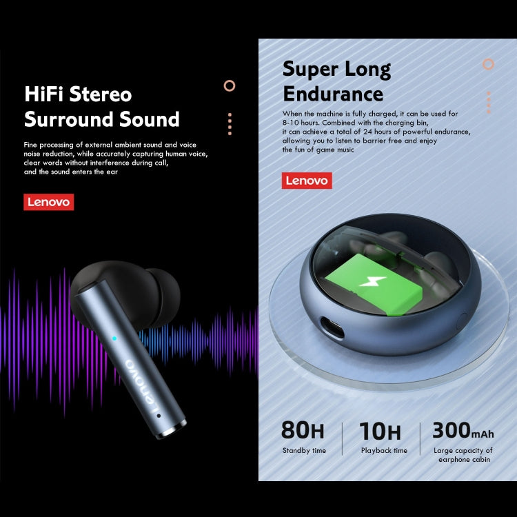 Lenovo LP60 TWS Kabelloser Bluetooth 5.3-Kopfhörer mit Rauschunterdrückung