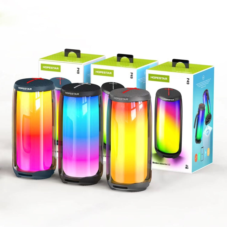 HOPESTAR P49 Tone Pulse RGB Light Wasserdichter Bluetooth-Lautsprecher, P49(Black), P49(Grey), P49(Blue)