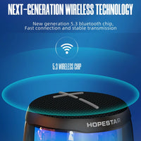 HOPESTAR P49 Tone Pulse RGB Light Wasserdichter Bluetooth-Lautsprecher, P49(Black), P49(Grey), P49(Blue)