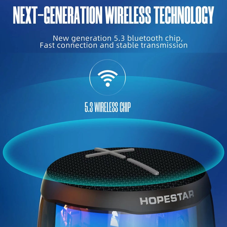HOPESTAR P49 Tone Pulse RGB Light Wasserdichter Bluetooth-Lautsprecher, P49(Black), P49(Grey), P49(Blue)