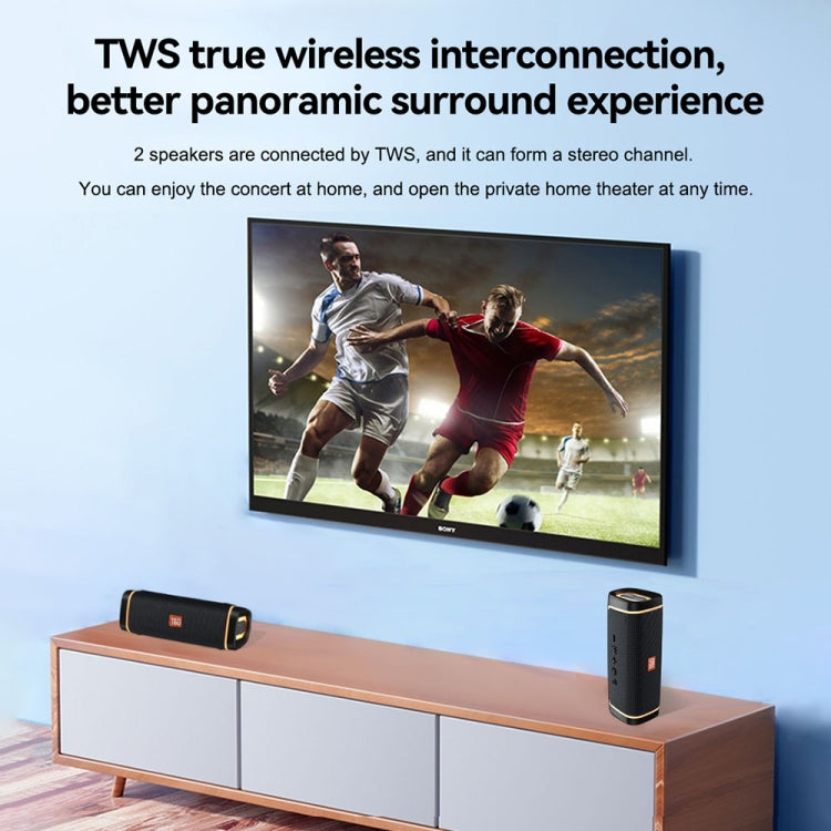 T&G TG375 Outdoor Tragbarer LED-Licht-RGB-Wireless-Bluetooth-Lautsprecher-Subwoofer, TG375