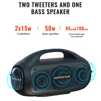HOPESTAR A50 80W IPX6 Wasserdichter tragbarer Bluetooth-Lautsprecher Outdoor-Subwoofer