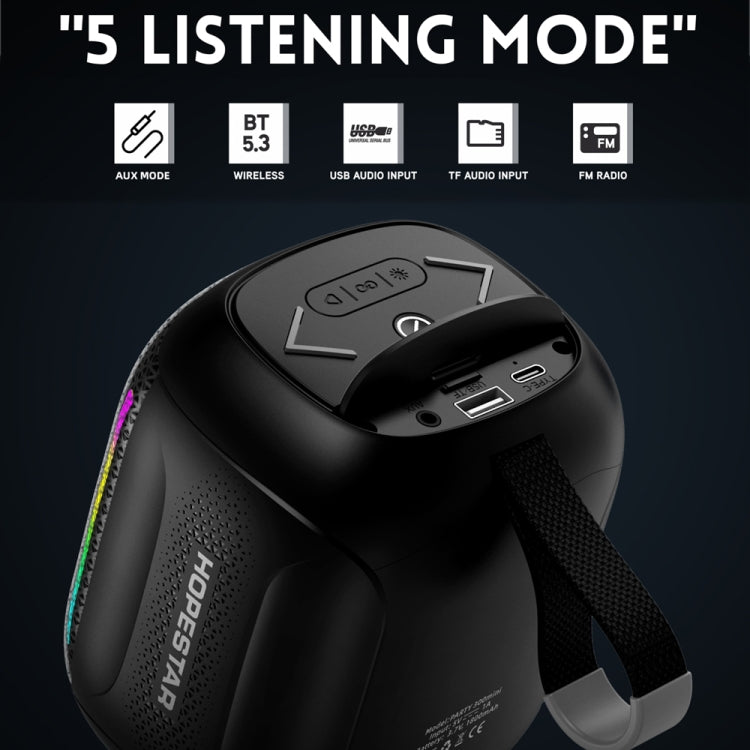 HOPESTAR Party 300mini IPX5 Wasserdichter tragbarer Bluetooth-Lautsprecher 360-Grad-Stereo-Außenlautsprecher