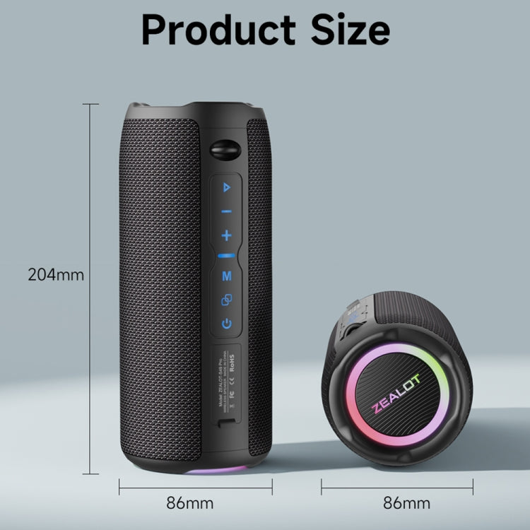Zealot S49 Pro 20W tragbarer kabelloser Bluetooth-Außenlautsprecher mit RGB-Licht, S49 Pro