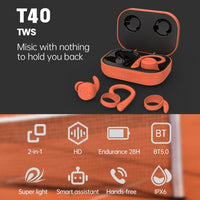T&G T40 TWS IPX6 Wasserdichte kabellose Bluetooth-Kopfhörer mit hängendem Ohr und Ladebox