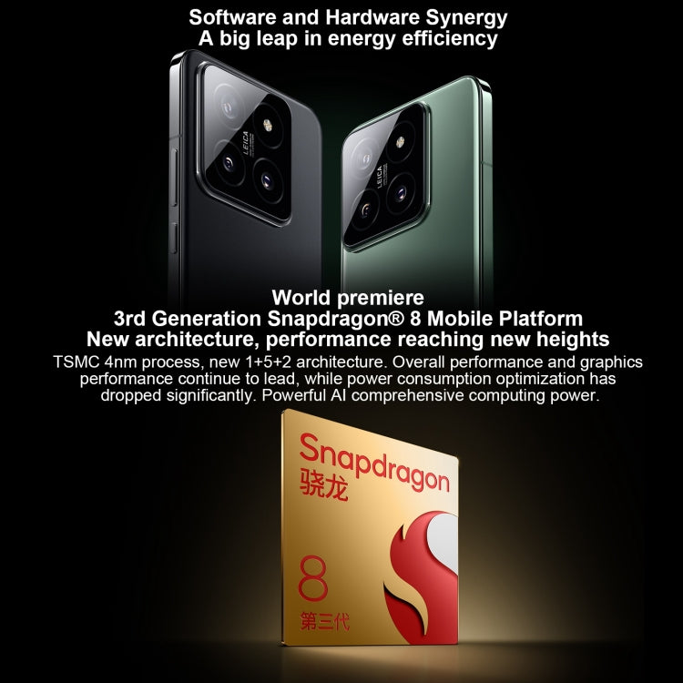 Xiaomi 14, 6,36 Zoll Xiaomi HyperOS Snapdragon 8 Gen 3 Octa Core 4 nm bis zu 3,3 GHz, NFC, Netzwerk: 5G, 16GB+512GB