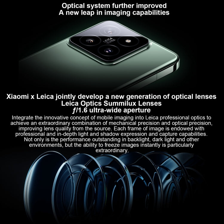 Xiaomi 14, 6,36 Zoll Xiaomi HyperOS Snapdragon 8 Gen 3 Octa Core 4 nm bis zu 3,3 GHz, NFC, Netzwerk: 5G, 16GB+512GB