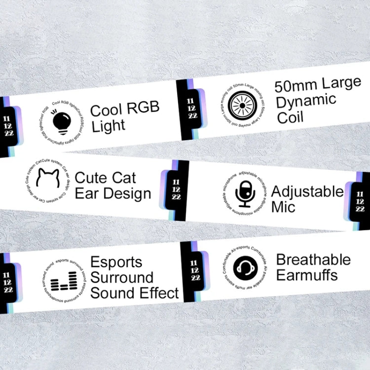 AWEI GM-9 Cat Ear Buntes Licht Kabelgebundenes Gaming-Headset mit Mikrofon, GM-9