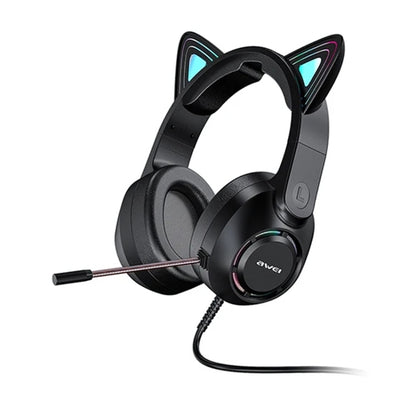 AWEI GM-9 Cat Ear Buntes Licht Kabelgebundenes Gaming-Headset mit Mikrofon, GM-9