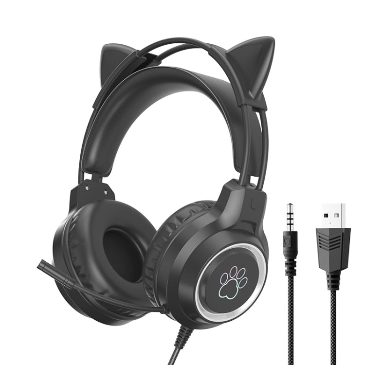 G35 Cute Cat RGB Kopfmontierter kabelgebundener Gaming-Kopfhörer
