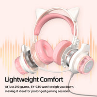 G35 Cute Cat RGB Kopfmontierter kabelgebundener Gaming-Kopfhörer