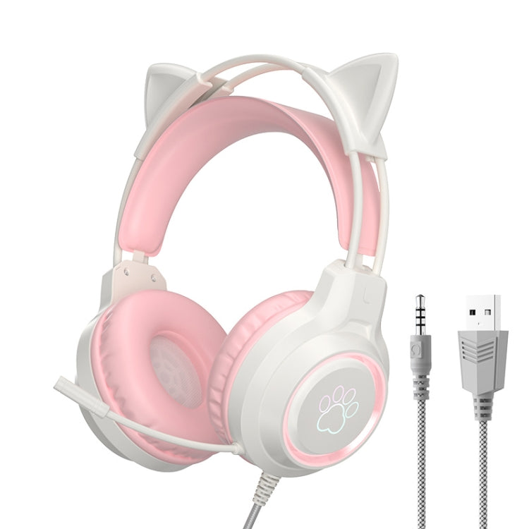 G35 Cute Cat RGB Kopfmontierter kabelgebundener Gaming-Kopfhörer