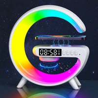 G69 G-förmiger intelligenter Bluetooth-Lautsprecher, unterstützt kabelloses Ladegerät, Wecker und Wecklicht, G69 (Black), G69 (White)