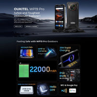 Oukitel WP19 Pro, 6,8 Zoll MediaTek Helio G99 Octa-Core, NFC, Netzwerk: 4G, WP19 Pro 8GB+256GB