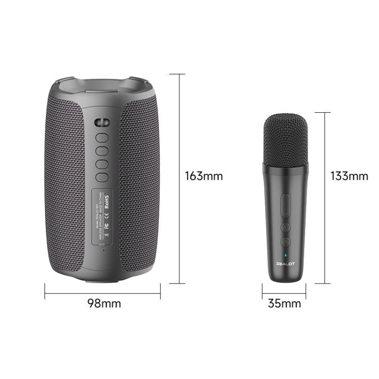 Zealot S61M RGB Rhythmisches Licht – Kabelloser Karaoke-Lautsprecher, Single Mic, Dual Mic