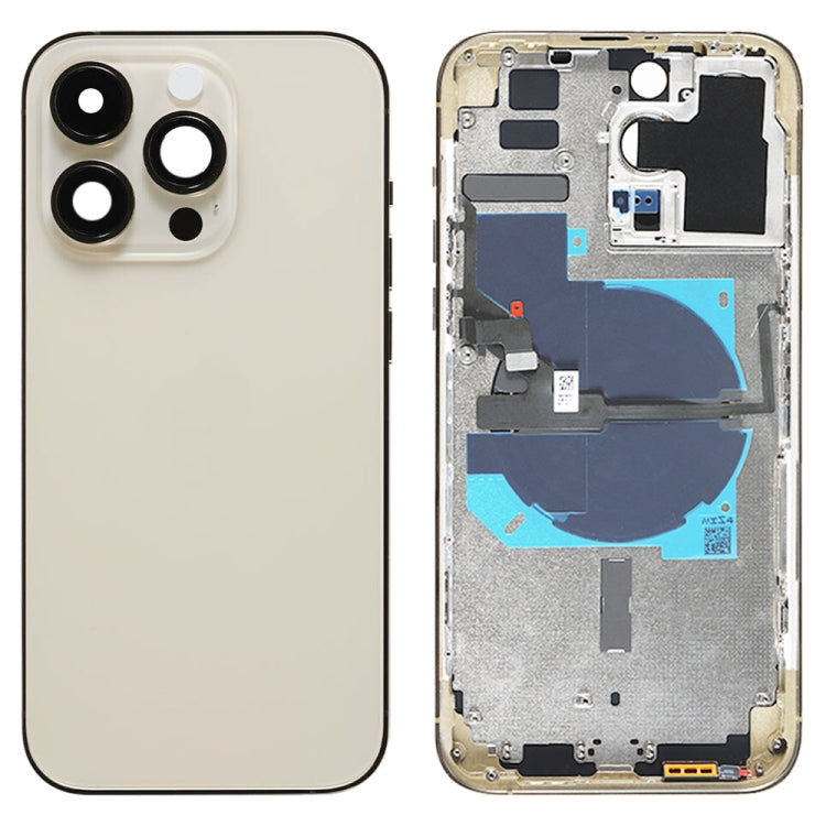 Für iPhone 14 Pro Max Akku-Rückabdeckung mit Strom- + Lautstärke-Flexkabel + kabellosem Lademodul, China Version, CE EU Version, US Version
