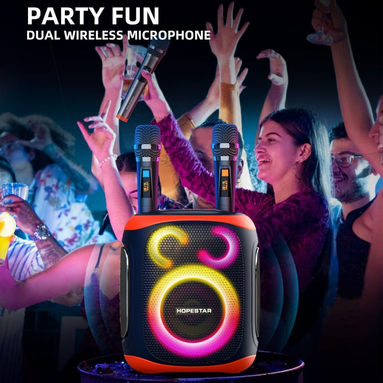 HOPESTAR PARTY130 Bluetooth-Lautsprecher mit langer Lebensdauer und Dual-Mikrofon für den Außenbereich