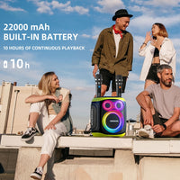 HOPESTAR PARTY130 Bluetooth-Lautsprecher mit langer Lebensdauer und Dual-Mikrofon für den Außenbereich